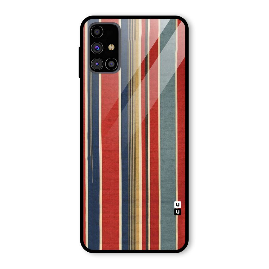 Vintage Disort Stripes Glass Back Case for Galaxy M31s