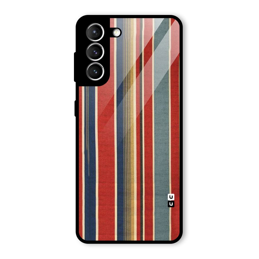 Vintage Disort Stripes Glass Back Case for Galaxy S21 5G