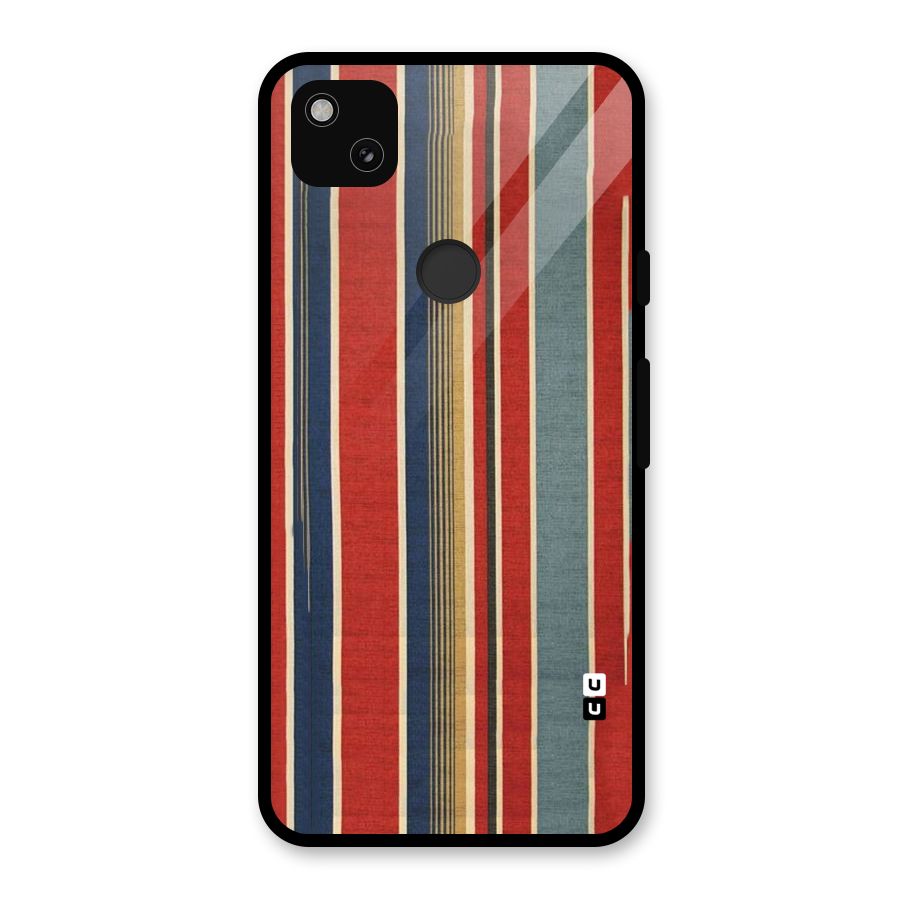 Vintage Disort Stripes Glass Back Case for Google Pixel 4a