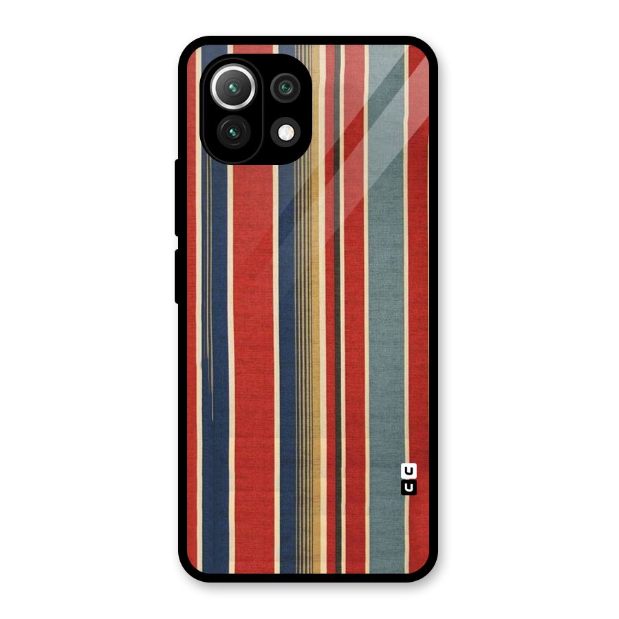 Vintage Disort Stripes Glass Back Case for Mi 11 Lite NE 5G