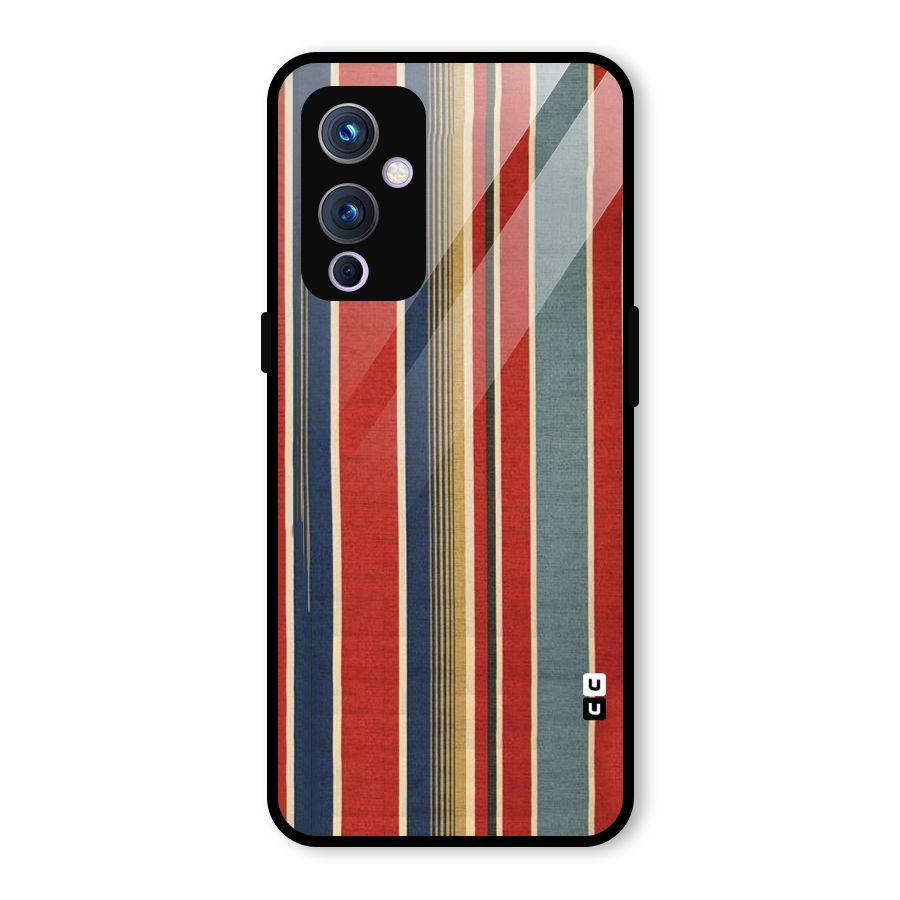 Vintage Disort Stripes Glass Back Case for OnePlus 9
