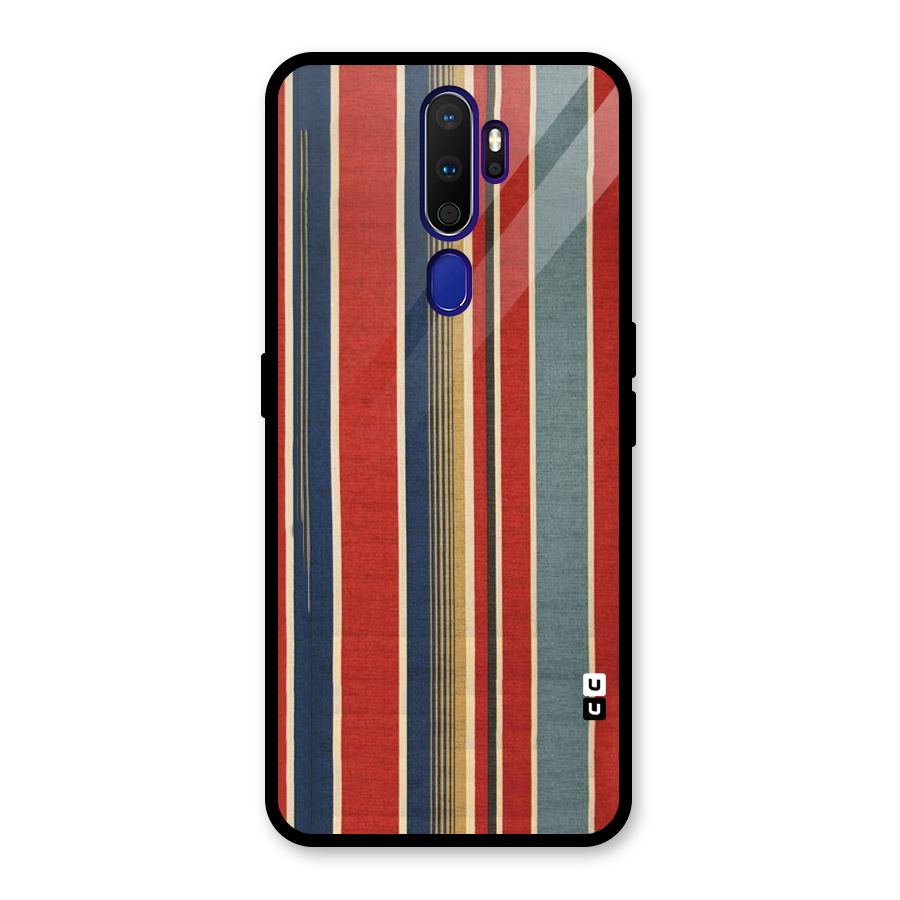 Vintage Disort Stripes Glass Back Case for Oppo A9 (2020)
