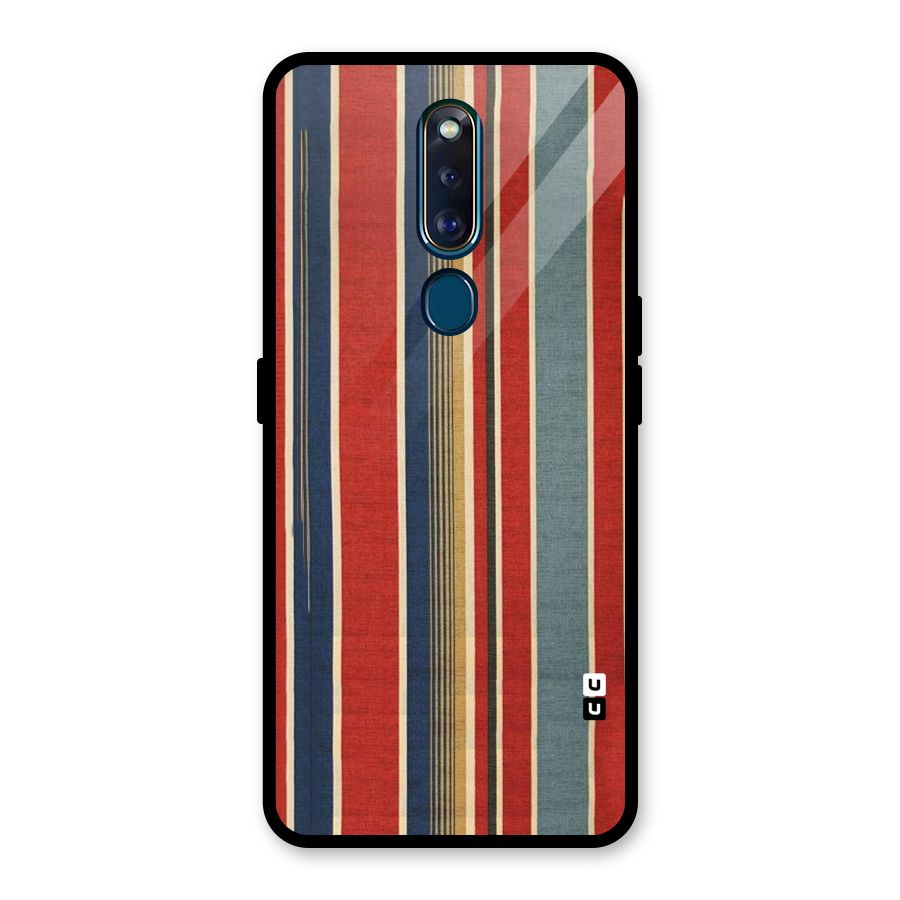 Vintage Disort Stripes Glass Back Case for Oppo F11 Pro