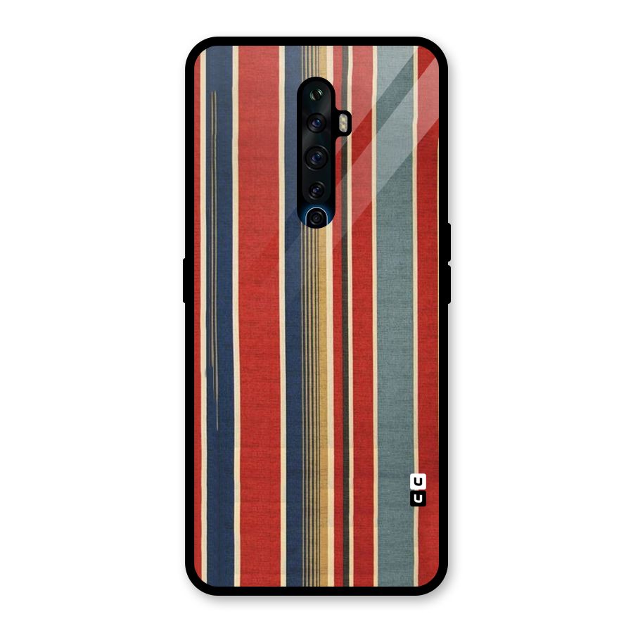 Vintage Disort Stripes Glass Back Case for Oppo Reno2 Z