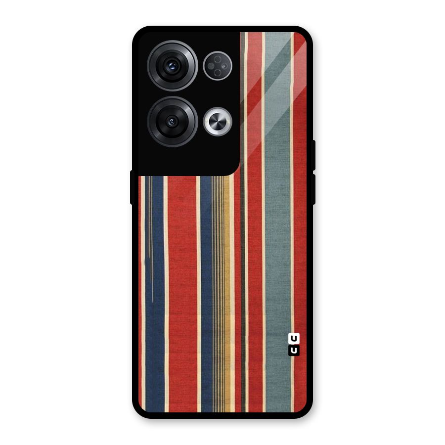 Vintage Disort Stripes Glass Back Case for Oppo Reno8 Pro 5G