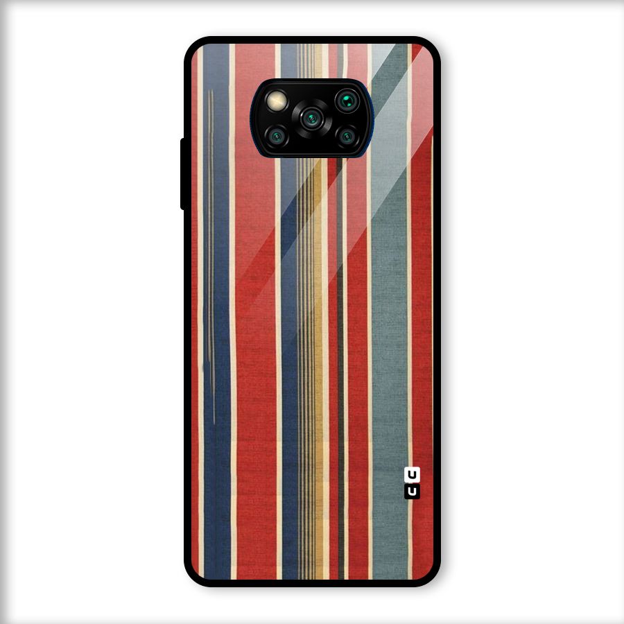 Vintage Disort Stripes Glass Back Case for Poco X3