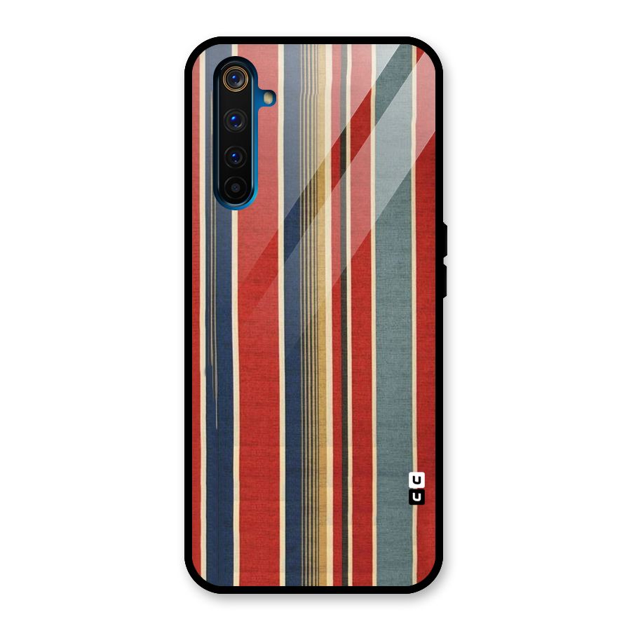 Vintage Disort Stripes Glass Back Case for Realme 6 Pro
