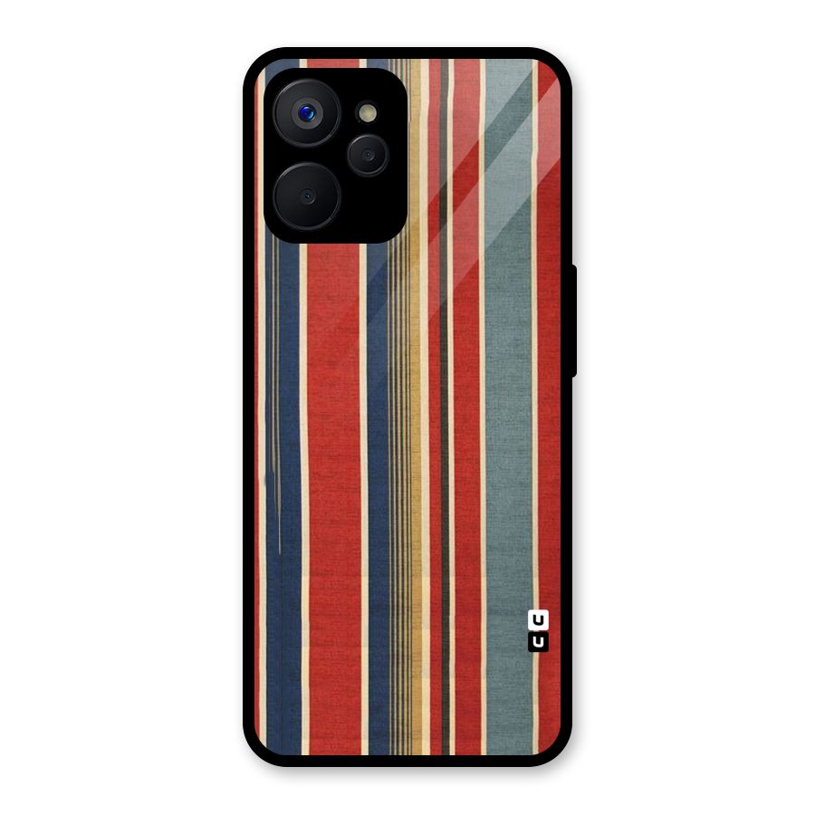 Vintage Disort Stripes Glass Back Case for Realme 9i 5G