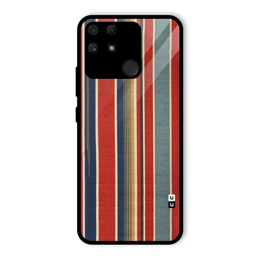 Vintage Disort Stripes Glass Back Case for Realme Narzo 50A