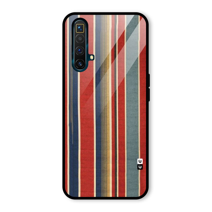 Vintage Disort Stripes Glass Back Case for Realme X3 SuperZoom