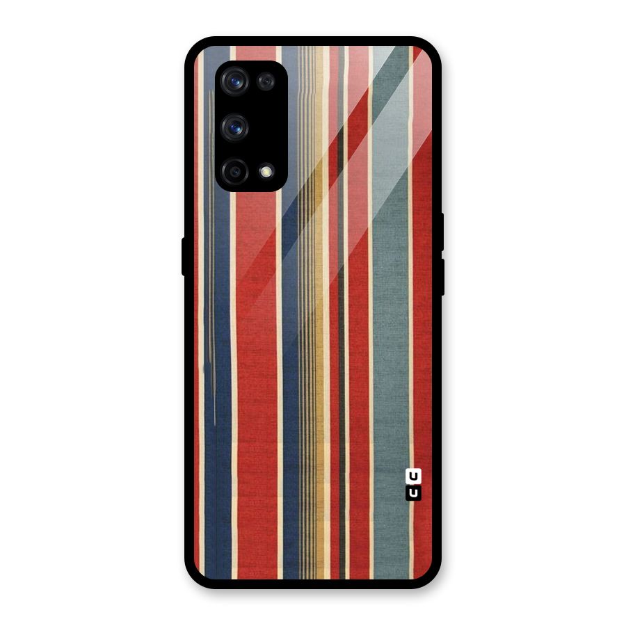 Vintage Disort Stripes Glass Back Case for Realme X7 Pro