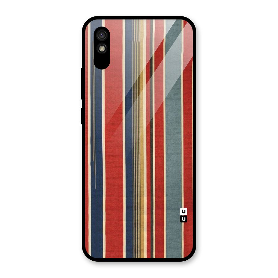Vintage Disort Stripes Glass Back Case for Redmi 9i