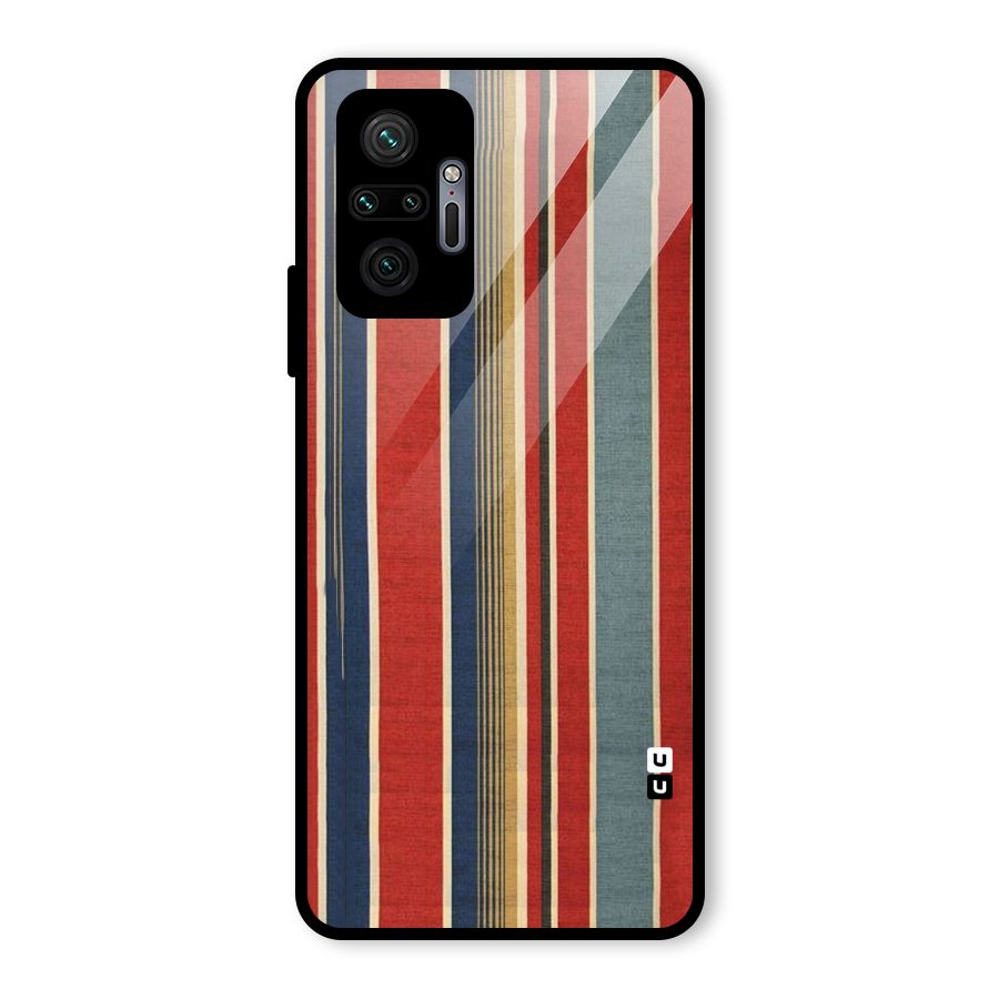 Vintage Disort Stripes Glass Back Case for Redmi Note 10 Pro