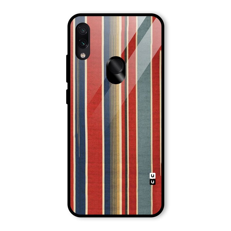 Vintage Disort Stripes Glass Back Case for Redmi Note 7