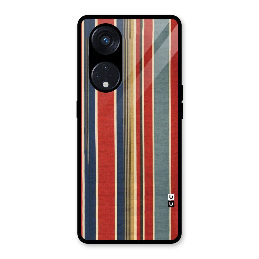 Vintage Disort Stripes Glass Back Case for Reno8 T 5G