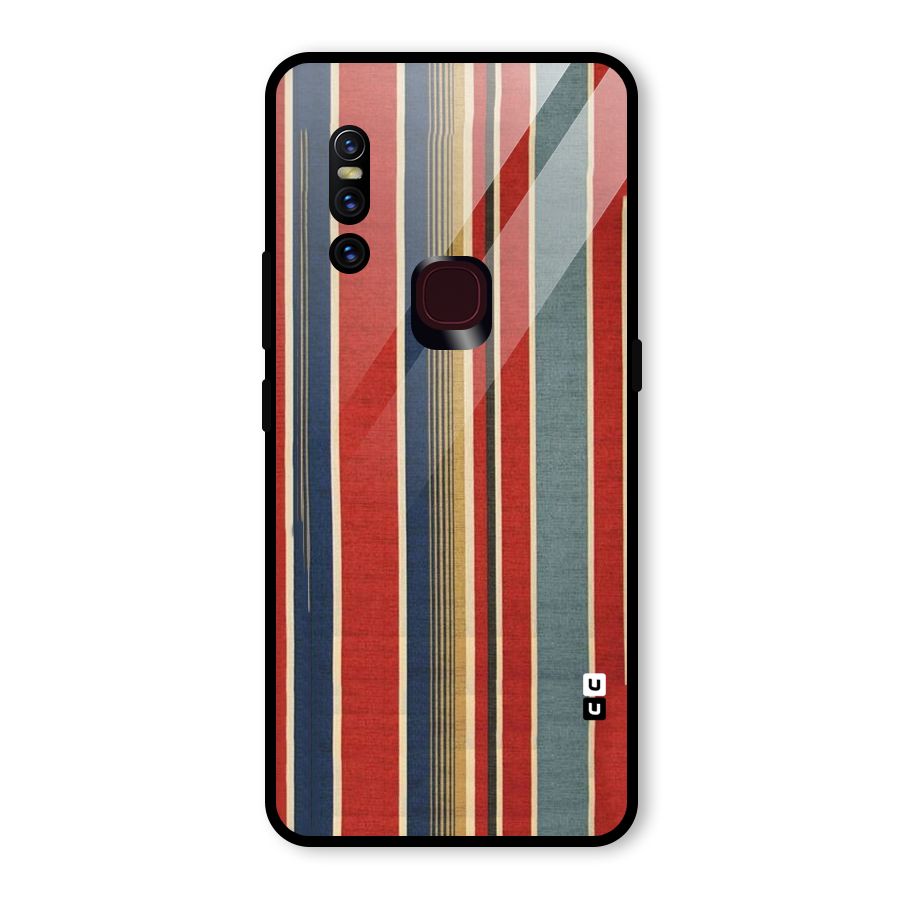 Vintage Disort Stripes Glass Back Case for Vivo V15