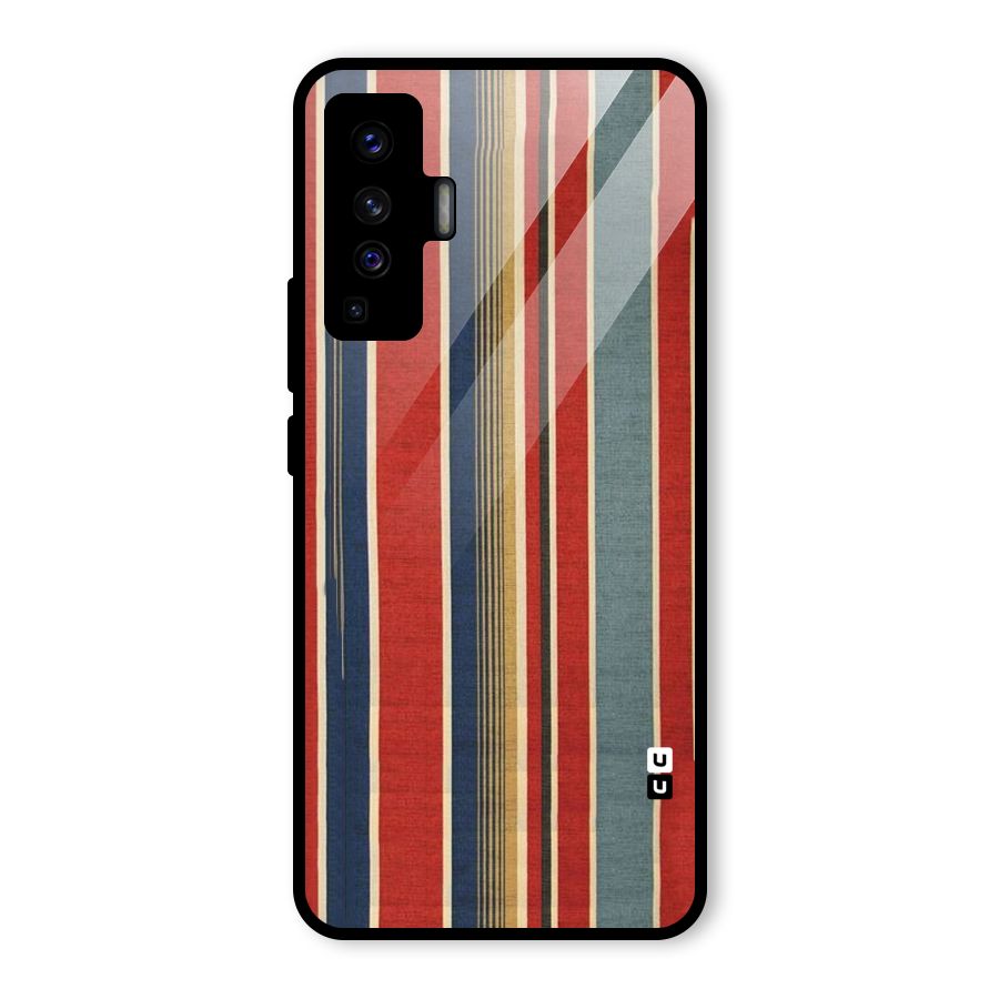Vintage Disort Stripes Glass Back Case for Vivo X50