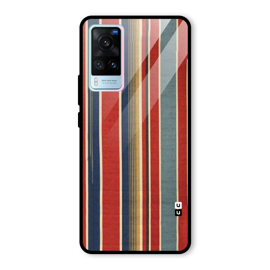 Vintage Disort Stripes Glass Back Case for Vivo X60