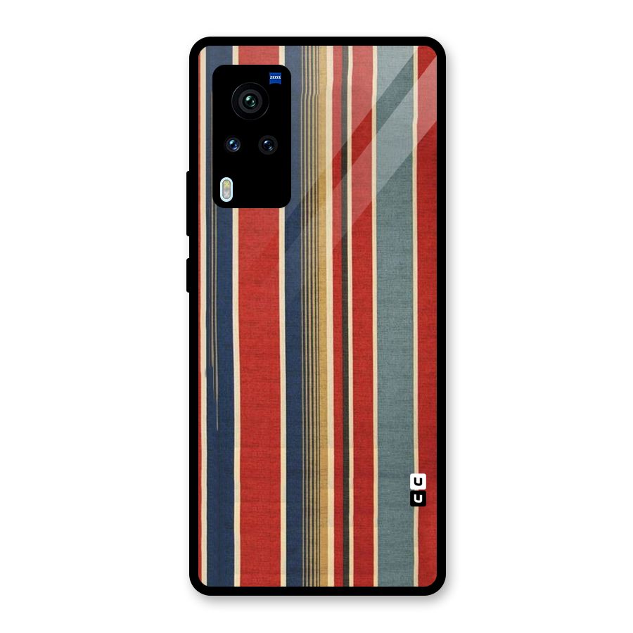 Vintage Disort Stripes Glass Back Case for Vivo X60 Pro