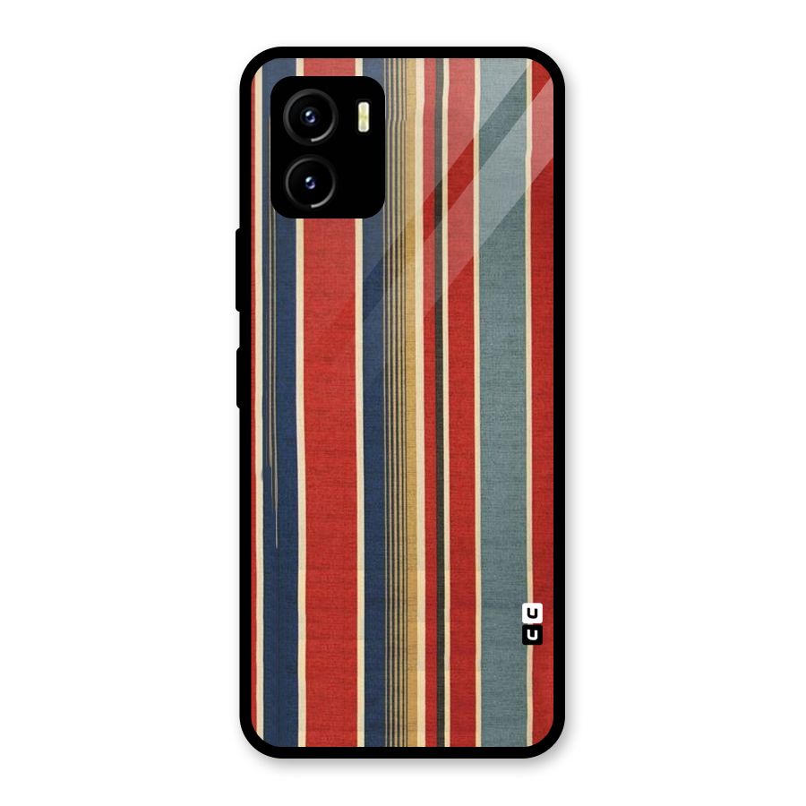 Vintage Disort Stripes Glass Back Case for Vivo Y15s