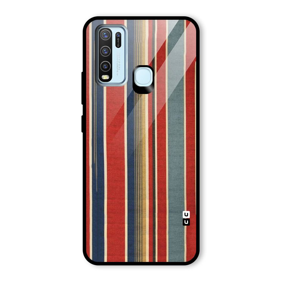 Vintage Disort Stripes Glass Back Case for Vivo Y50