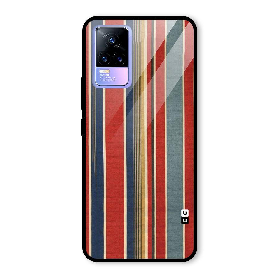 Vintage Disort Stripes Glass Back Case for Vivo Y73