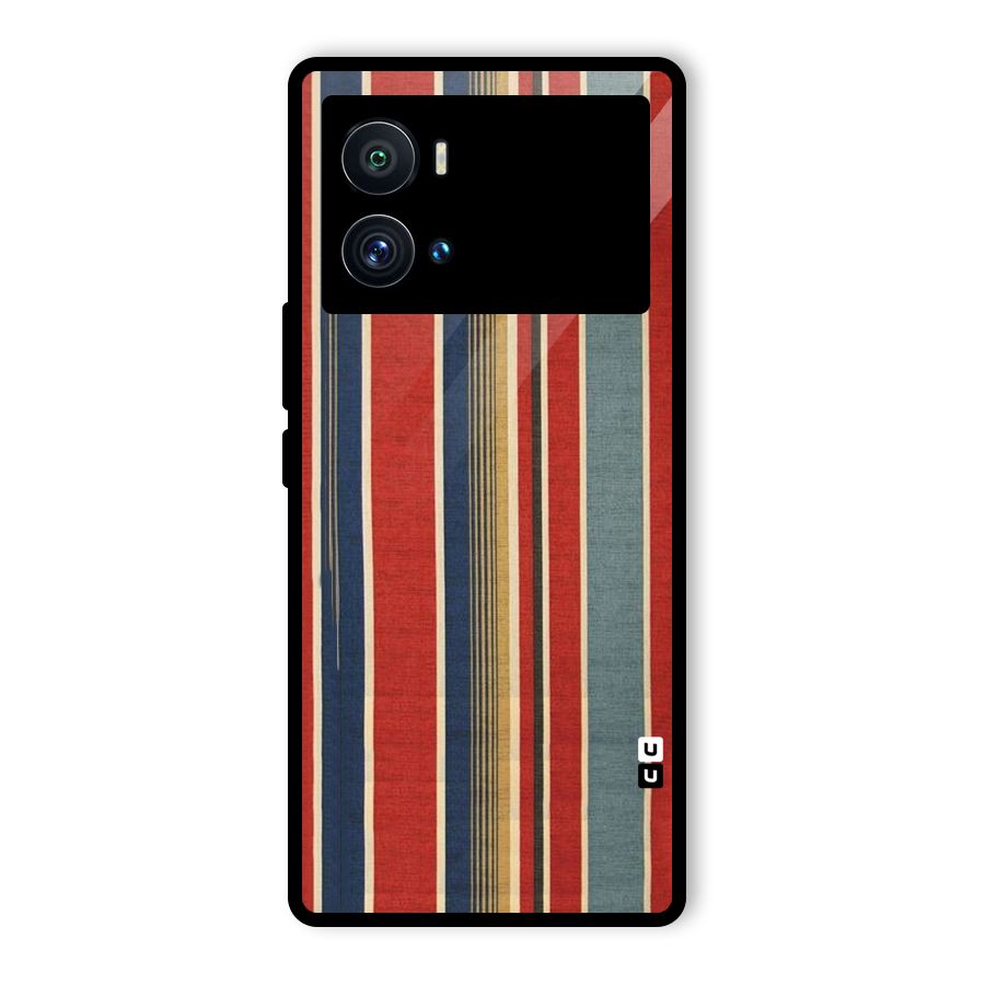 Vintage Disort Stripes Glass Back Case for Vivo iQOO 9 Pro