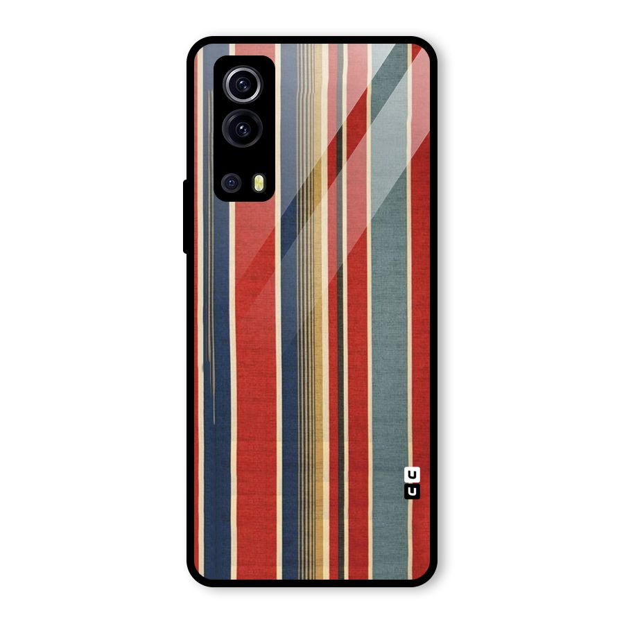 Vintage Disort Stripes Glass Back Case for Vivo iQOO Z3