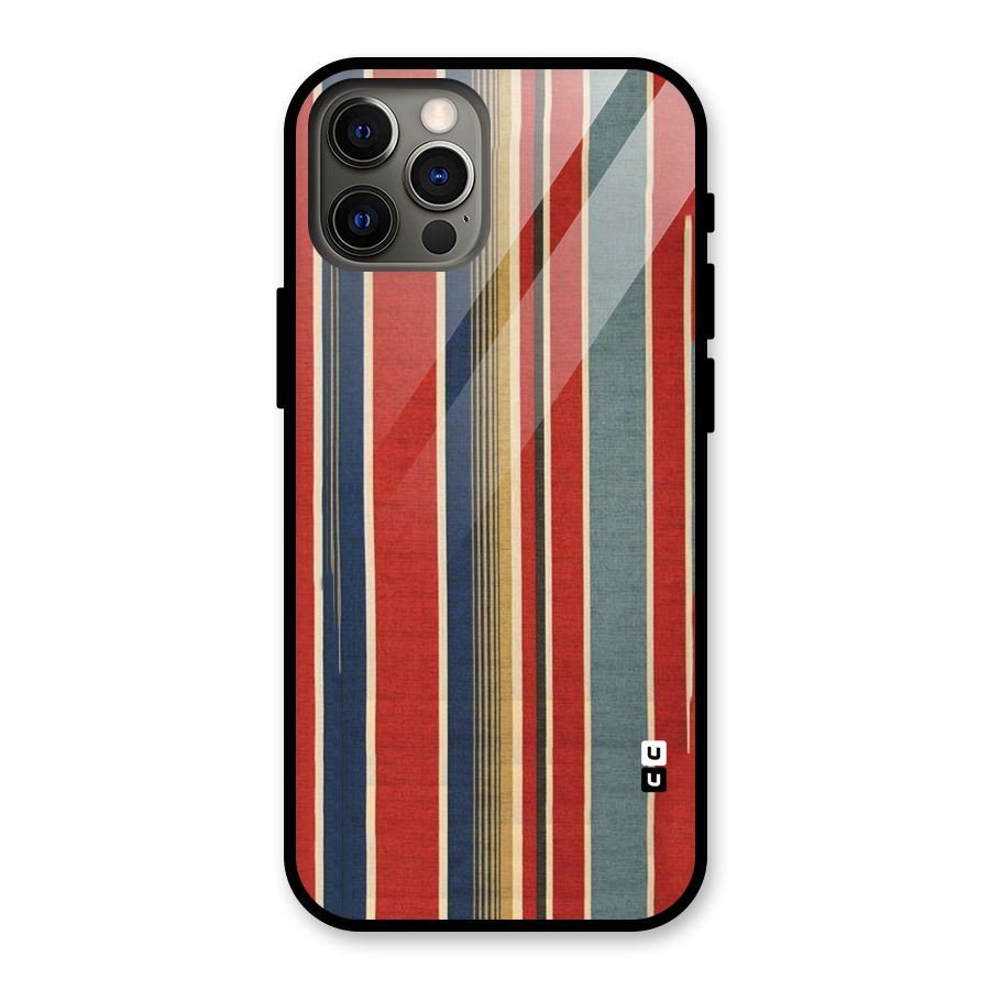 Vintage Disort Stripes Glass Back Case for iPhone 12 Pro