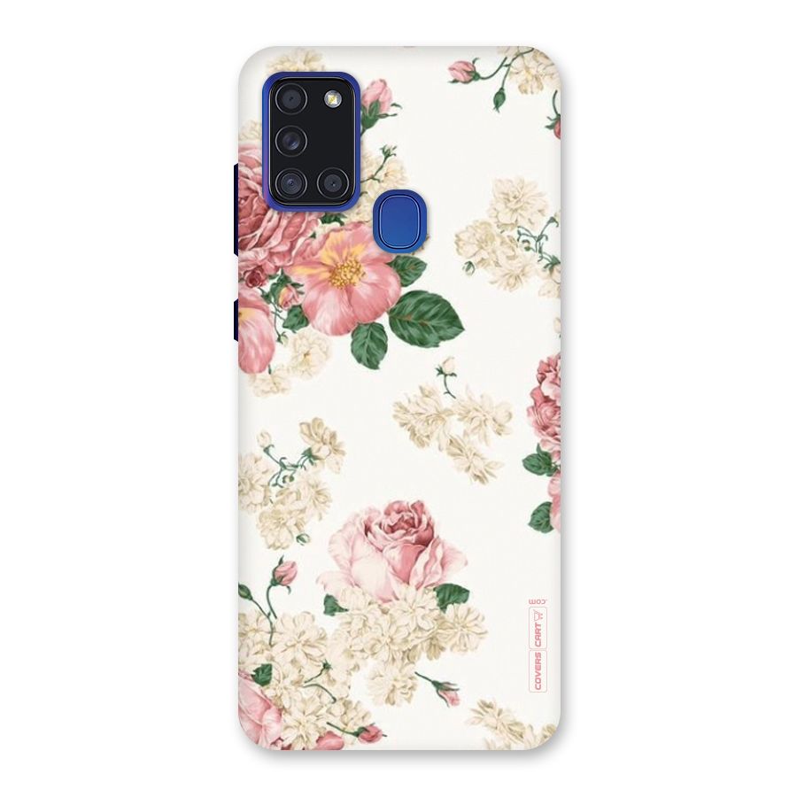 Vintage Floral Pattern Back Case for Galaxy A21s