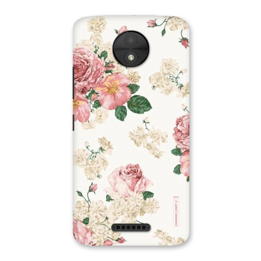 Vintage Floral Pattern Back Case for Moto C