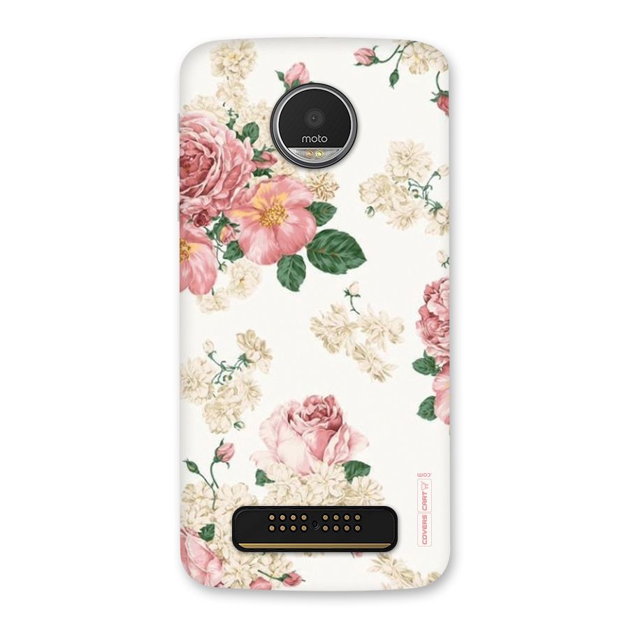 Vintage Floral Pattern Back Case for Moto Z Play