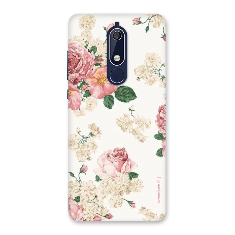 Vintage Floral Pattern Back Case for Nokia 5.1