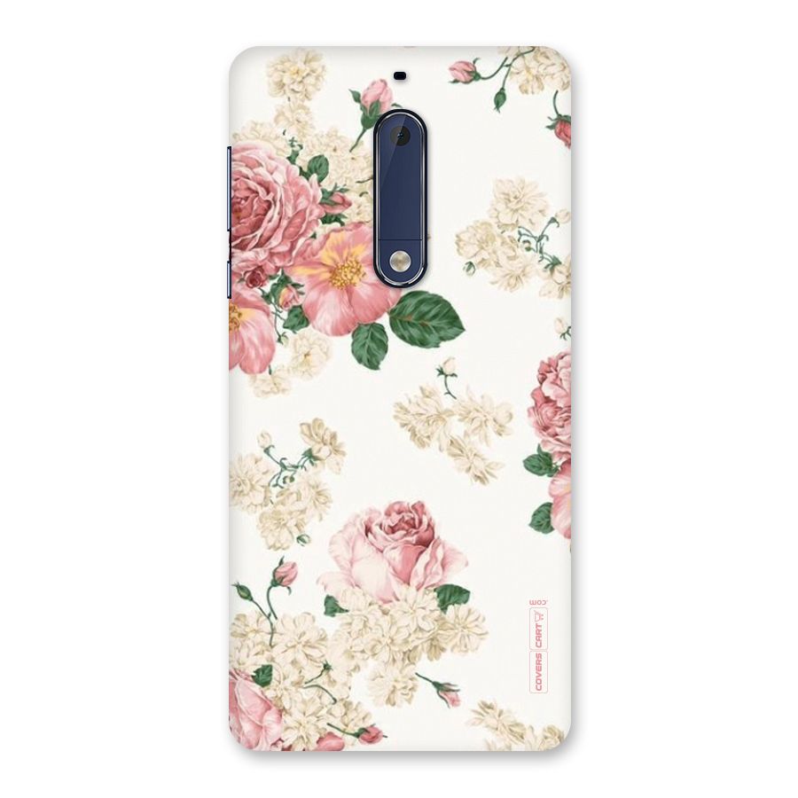 Vintage Floral Pattern Back Case for Nokia 5