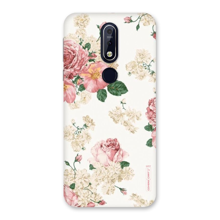 Vintage Floral Pattern Back Case for Nokia 7.1