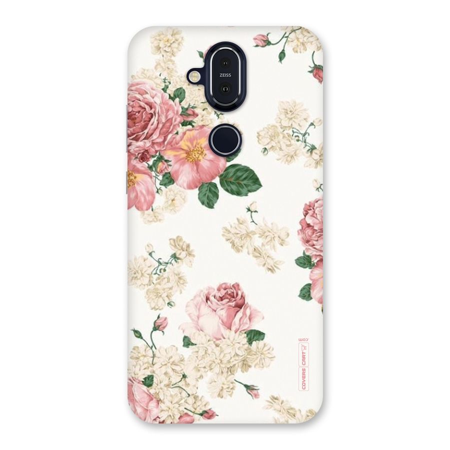Vintage Floral Pattern Back Case for Nokia 8.1