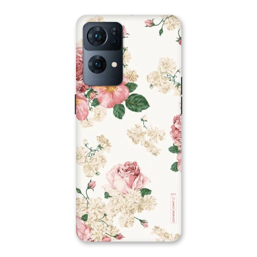 Vintage Floral Pattern Back Case for Oppo Reno7 Pro 5G
