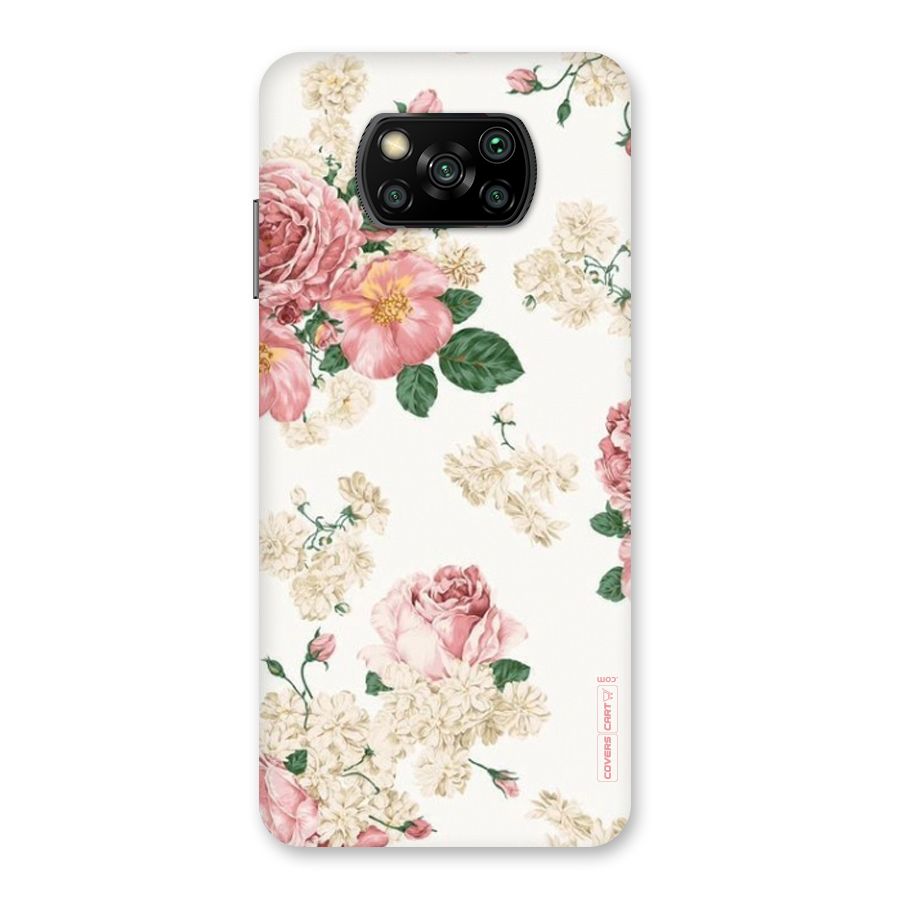 Vintage Floral Pattern Back Case for Poco X3