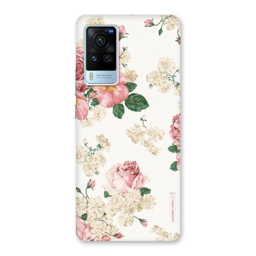 Vintage Floral Pattern Back Case for Vivo X60 Pro