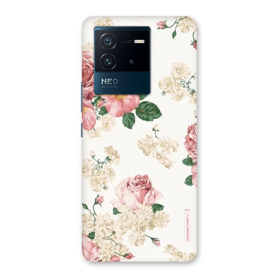 Vintage Floral Pattern Back Case for Vivo iQOO Neo 6 5G