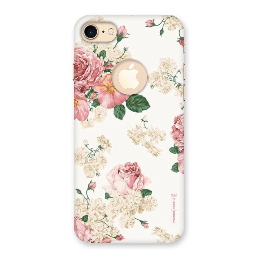 Vintage Floral Pattern Back Case for iPhone 7 Logo Cut