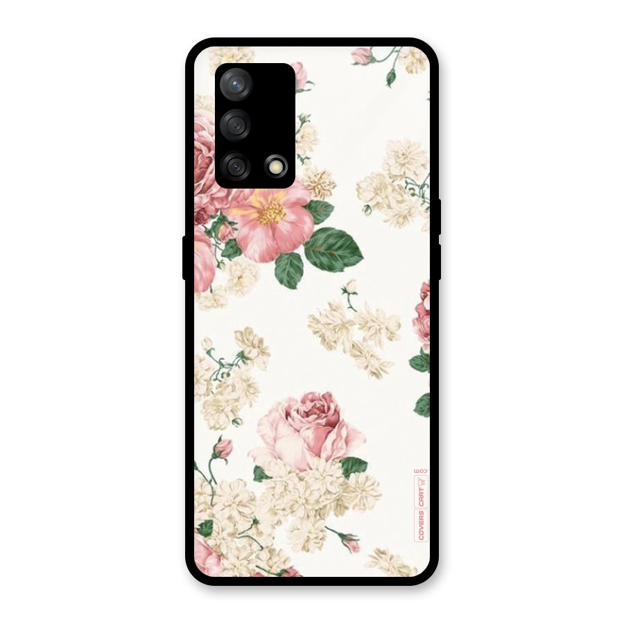 Vintage Floral Pattern Glass Back Case for Oppo F19