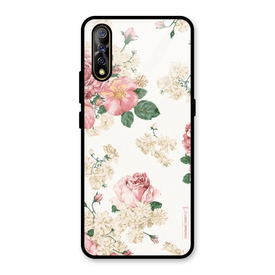 Vintage Floral Pattern Glass Back Case for Vivo S1