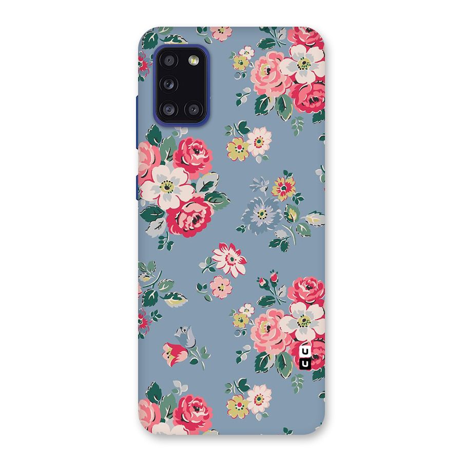 Vintage Flower Pattern Back Case for Galaxy A31