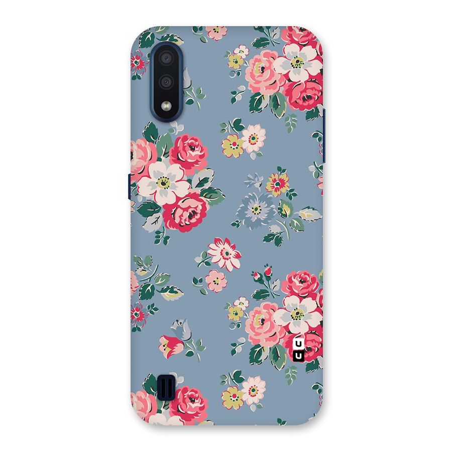 Vintage Flower Pattern Back Case for Galaxy M01