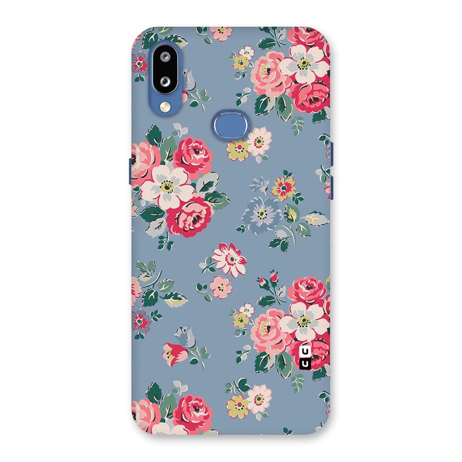 Vintage Flower Pattern Back Case for Galaxy M01s
