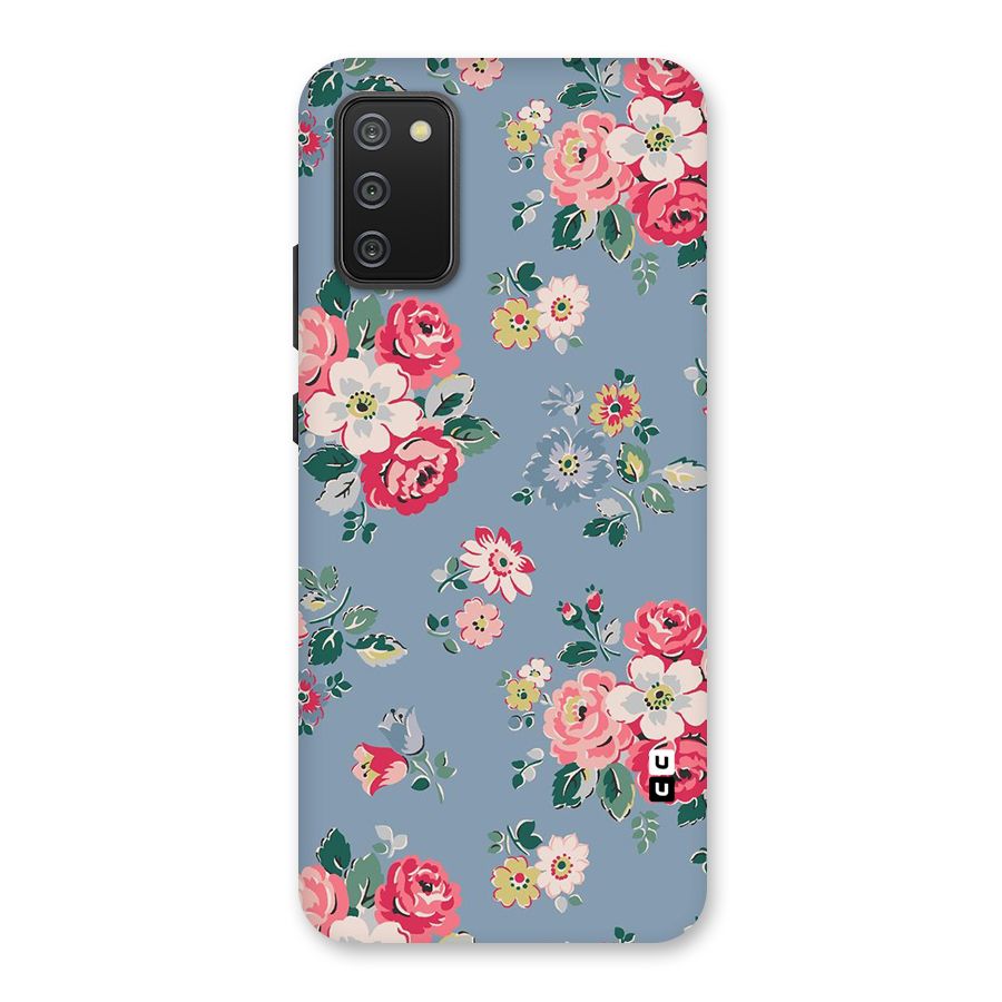Vintage Flower Pattern Back Case for Galaxy M02s