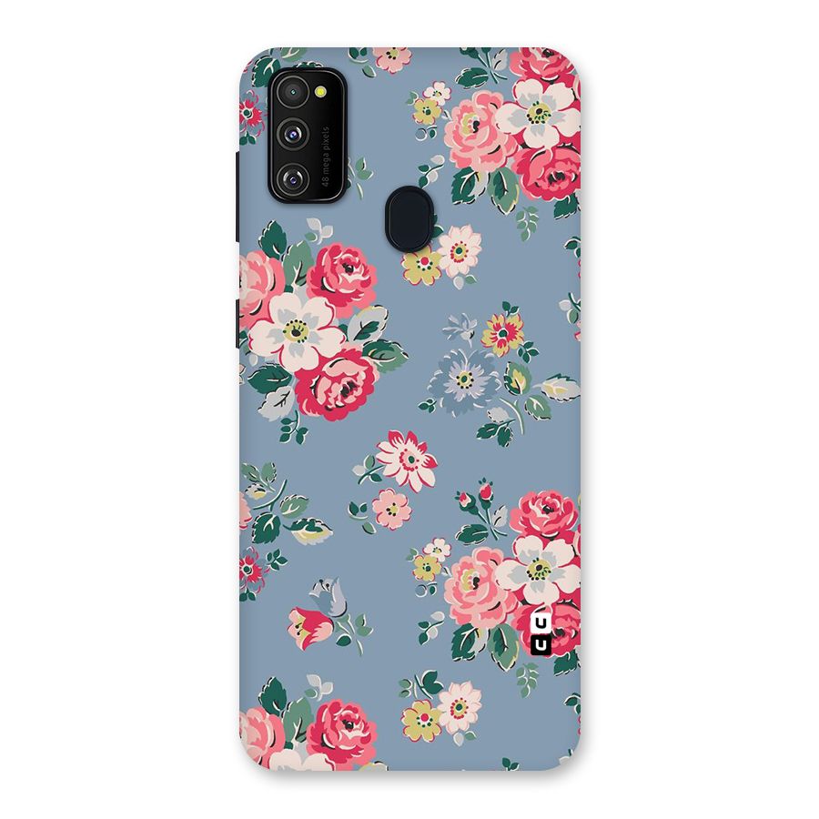 Vintage Flower Pattern Back Case for Galaxy M30s