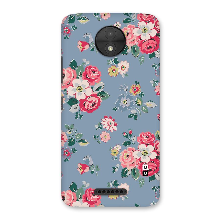 Vintage Flower Pattern Back Case for Moto C