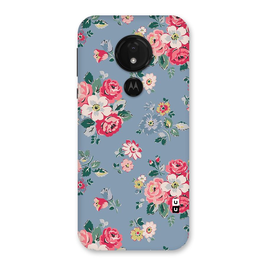 Vintage Flower Pattern Back Case for Moto G7 Power